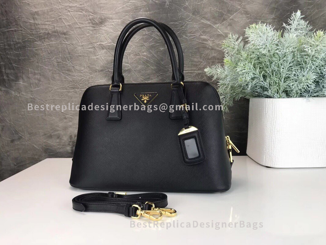 Prada Large Black Saffiano Leather Bag GHW 0838